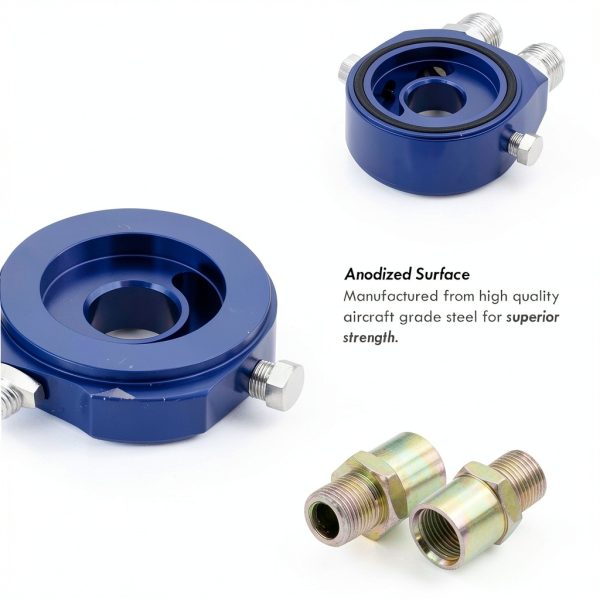 AJP Distributors Oil Filter Relocation Kit Universal Blue-1