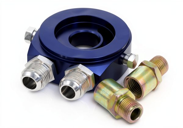 AJP Distributors Oil Filter Relocation Kit Universal Blue-2