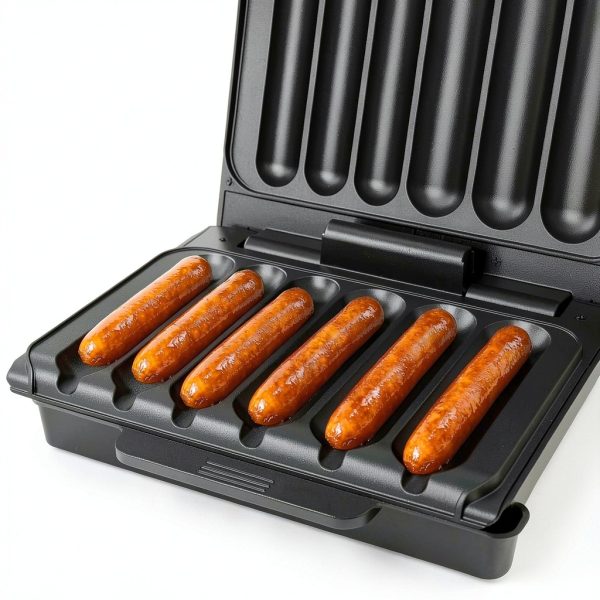 Hot Dogs Machine, Electric Grill with Oil Drip Tray, and Cord Storage, Ideal for Veggie Sausages, BBQ or Sausage, Nonstick Plate for Easy Clean-5