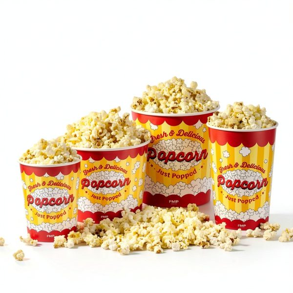 Fit Meal Prep Paper Popcorn Buckets 25 Pack 32 Oz Grease‑Resistant-2