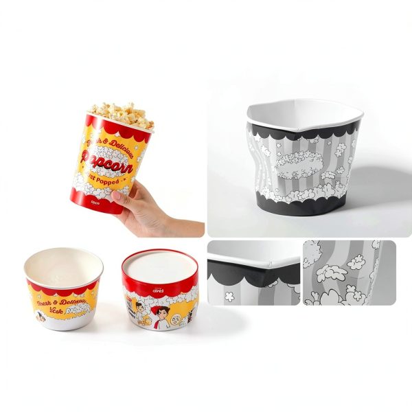 Fit Meal Prep Paper Popcorn Buckets 25 Pack 32 Oz Grease‑Resistant-5