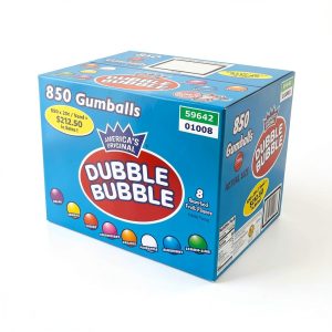 GUMBALLS 1" Dubble Bubble Concord Assorted 850 Count with Free Display-0
