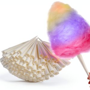 Cotton Candy Cones (100 Pack) – White Kraft Paper Sticks for Floss Sugar & Carnival Treats, Compatible with Cotton Candy Machines – Stock Your Home-0