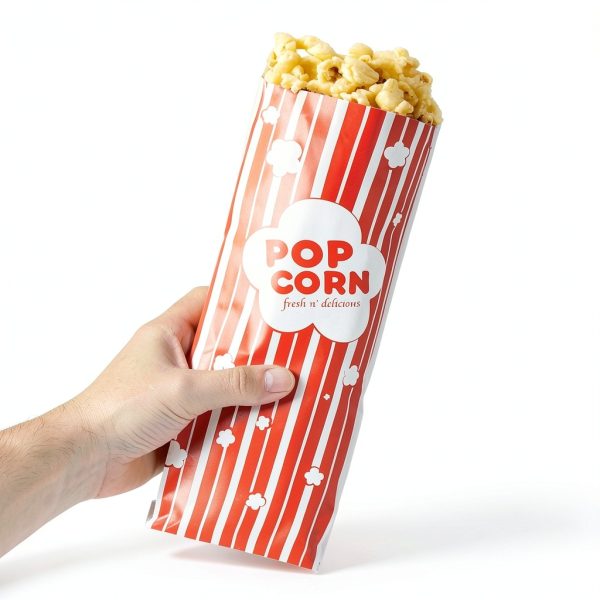2 oz Paper Popcorn Bags Bulk (100 Pack) Large Red & White Pop-corn Bag Disposable for Carnival Themed Party, Movie Night, Halloween, Popcorn Machine Accessories & Supplies, Individual Servings-5