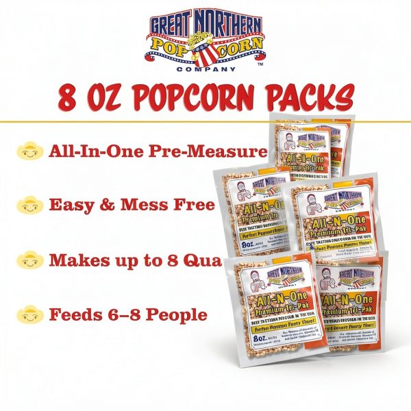 All in One Premium Tri Pack Popcorn Great Northern 24 Pack 8oz Kettle-1