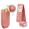 Popcorn Bags MAQIHAN Flat Bottom Paper 50 Pack Red Stand Up-1