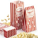Popcorn Bags MAQIHAN Flat Bottom Paper 50 Pack Red Stand Up-0